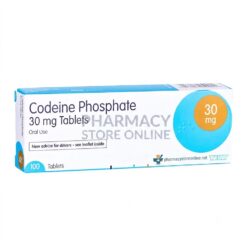 Codeine Phosphate 30mg Tablets by Teva in 100-tablet pack for prescription pain relief and pain management.