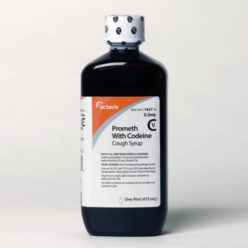 Actavis Promethazine with Codeine Cough Syrup bottle containing promethazine hydrochloride and codeine phosphate.