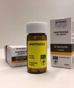 Anastrozole 1mg Tablets bottle and packaging by Hilma Biocare.