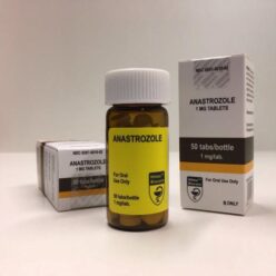 Anastrozole 1mg Tablets bottle and packaging by Hilma Biocare.