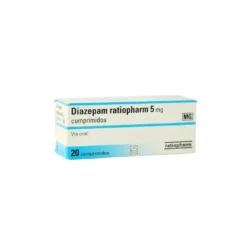 Diazepam 5mg Tablets (Valium) by Ratiopharm in a 20-tablet box.